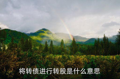 什么是債轉股，將轉債進行轉股是什么意思