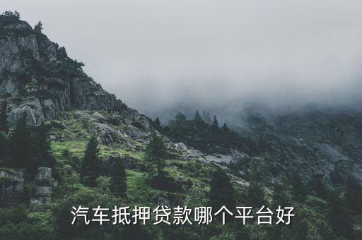  汽車抵押貸款哪個(gè)平臺好
