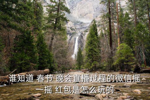 誰(shuí)知道 春節(jié) 晚會(huì)直播過(guò)程的微信搖一搖 紅包是怎么玩的