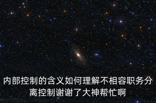 內部控制的含義如何理解不相容職務分離控制謝謝了大神幫忙啊
