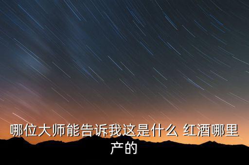 哪位大師能告訴我這是什么 紅酒哪里產的