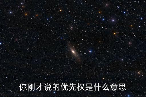 你剛才說的優(yōu)先權(quán)是什么意思