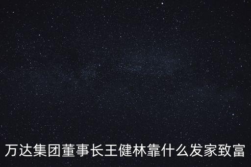 萬(wàn)達(dá)集團(tuán)董事長(zhǎng)王健林靠什么發(fā)家致富