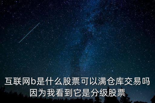 互聯(lián)網(wǎng)b股票是什么，互聯(lián)網(wǎng)b是什么股票可以滿倉庫交易嗎因?yàn)槲铱吹剿欠旨?jí)股票