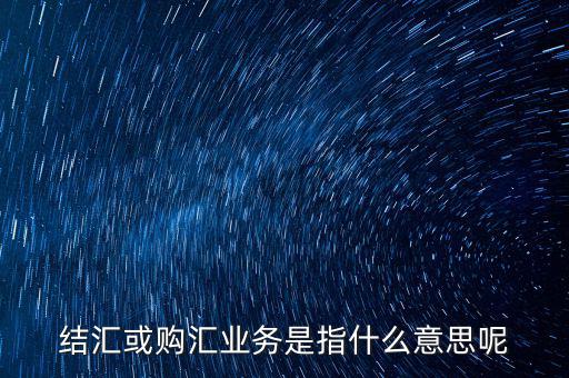結(jié)匯購(gòu)匯是什么意思，結(jié)匯或購(gòu)匯業(yè)務(wù)是指什么意思呢