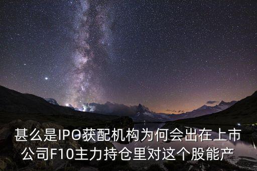 ipo獲配機(jī)構(gòu)什么意思，ipo配售是什么意思