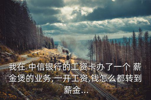 我在 中信銀行的工資卡辦了一個(gè) 薪金煲的業(yè)務(wù),一開(kāi)工資,錢(qián)怎么都轉(zhuǎn)到 薪金...