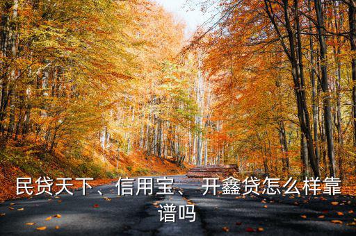 民貸天下、信用寶、 開鑫貸怎么樣靠譜嗎