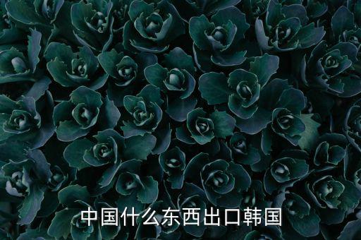 中國向韓國出口什么，中國都向韓國出口哪些呢