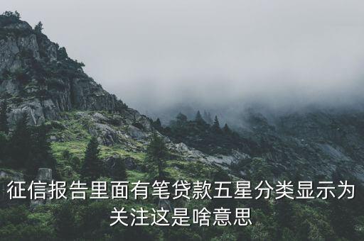 什么叫信用關(guān)注，征信報(bào)告里面有筆貸款五星分類(lèi)顯示為關(guān)注這是啥意思