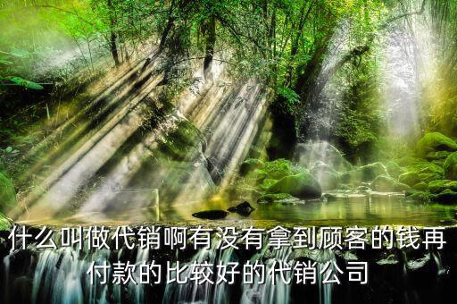 什么叫做代銷啊有沒有拿到顧客的錢再付款的比較好的代銷公司