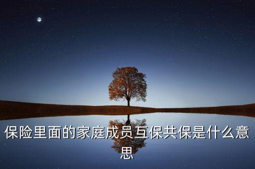 什么是共同被保險人，保險里面的家庭成員互保共保是什么意思