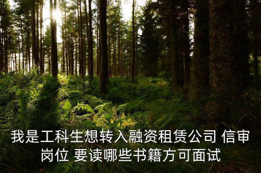 中興融資崗需要看什么書，我是工科生想轉(zhuǎn)入融資租賃公司 信審崗位 要讀哪些書籍方可面試
