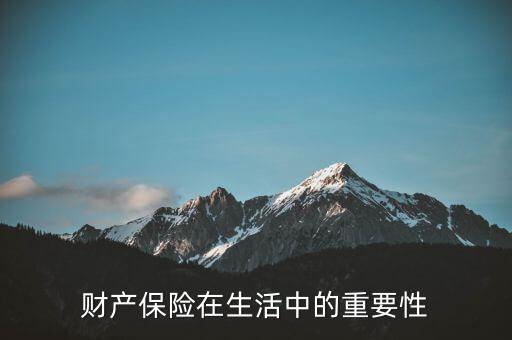 財產保險在生活中的重要性