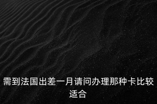 去法國(guó)準(zhǔn)備什么樣的國(guó)內(nèi)銀行卡，需到法國(guó)出差一月請(qǐng)問辦理那種卡比較適合