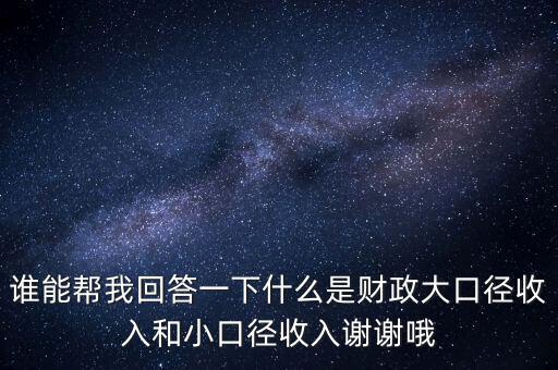 財(cái)務(wù)口徑是什么，誰(shuí)能幫我回答一下什么是財(cái)政大口徑收入和小口徑收入謝謝哦