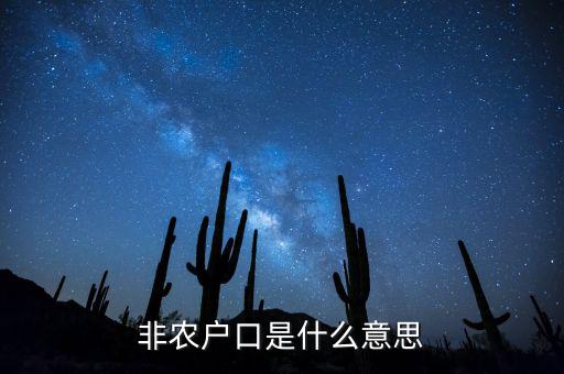 非農(nóng)戶(hù)口是什么意思