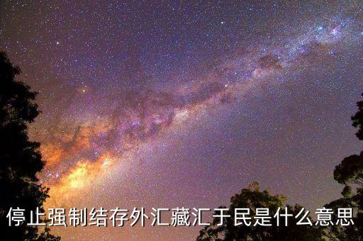 什么時候取消強制結匯，停止強制結存外匯藏匯于民是什么意思