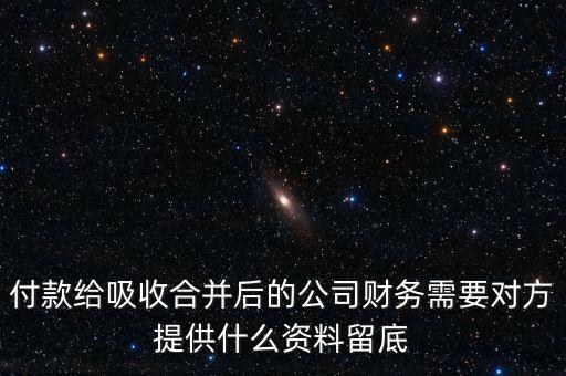 付款給吸收合并后的公司財(cái)務(wù)需要對方提供什么資料留底
