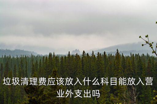 垃圾清理費入什么科目，垃圾處理費財務記哪個科目