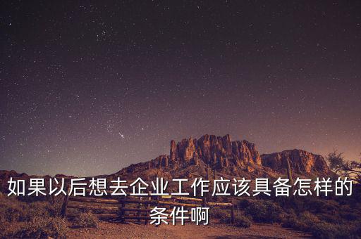 如果想去先正達公司有什么要求，如果以后想去企業(yè)工作應該具備怎樣的條件啊