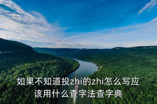投先查是什么，如果不知道投zhi的zhi怎么寫應(yīng)該用什么查字法查字典