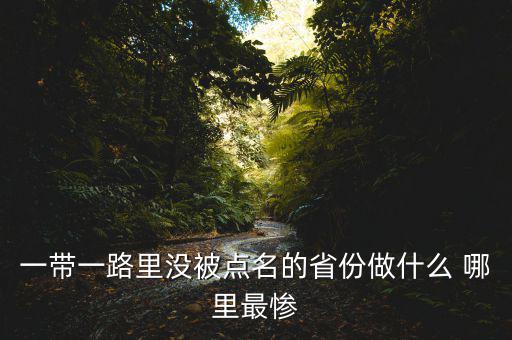 一帶一路為什么沒江蘇，一帶一路里沒被點名的省份做什么 哪里最慘