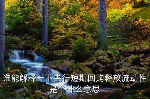 釋放流動(dòng)性什么意思，央票發(fā)行連續(xù)第二周暫停當(dāng)日央行也未進(jìn)行正回購(gòu)操作請(qǐng)問這是什