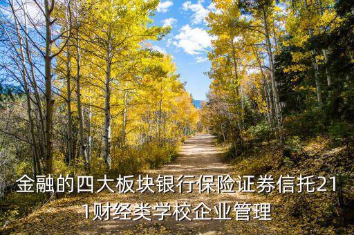 金融四大板塊是什么，金融一個有幾大板塊
