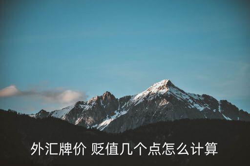 外匯牌價 貶值幾個點(diǎn)怎么計算