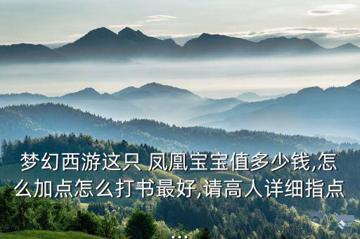 夢幻西游這只 鳳凰寶寶值多少錢,怎么加點(diǎn)怎么打書最好,請高人詳細(xì)指點(diǎn)...