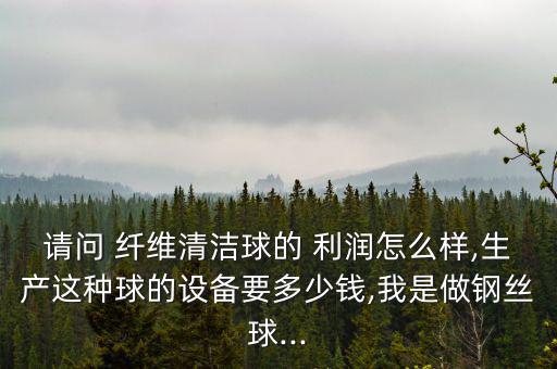 請(qǐng)問(wèn) 纖維清潔球的 利潤(rùn)怎么樣,生產(chǎn)這種球的設(shè)備要多少錢(qián),我是做鋼絲球...