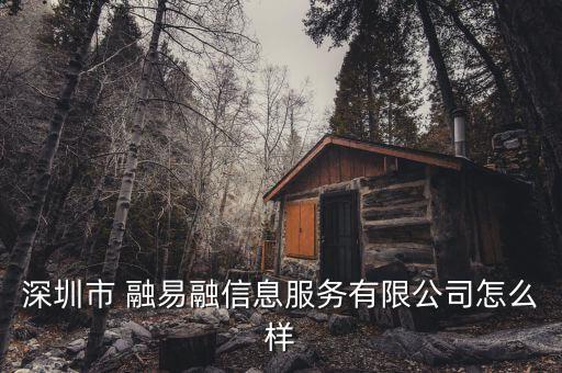 深圳市 融易融信息服務有限公司怎么樣