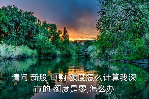 請(qǐng)問 新股 申購(gòu) 額度怎么計(jì)算我深市的 額度是零,怎么辦