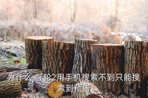 為什么 巨輪2用手機搜索不到只能搜索到預(yù)告