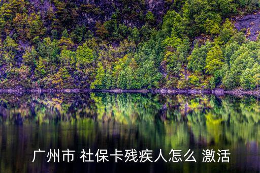  廣州市 社保卡殘疾人怎么 激活