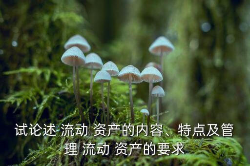 流動資產(chǎn)過多怎么辦,三、流動資產(chǎn)1的特點及管理要求