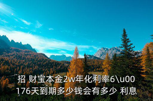 招 財(cái)寶本金2w年化利率6\u00176天到期多少錢會有多少 利息