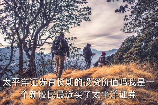 太平洋證券有長期的投資價(jià)值嗎我是一個新股民最近買了太平洋證券