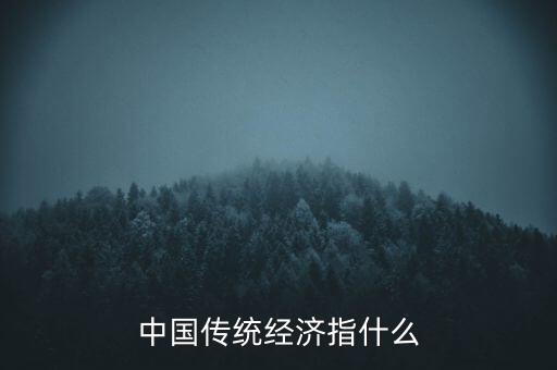 傳統(tǒng)經(jīng)濟是什么，中國傳統(tǒng)經(jīng)濟指什么