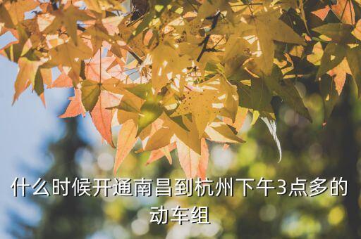 什么時(shí)候開(kāi)通南昌到杭州下午3點(diǎn)多的動(dòng)車組