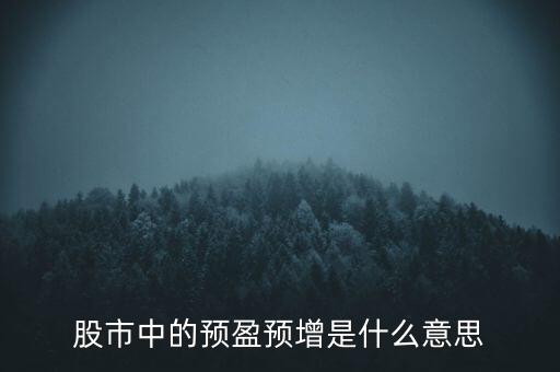 股票預(yù)盈什么意思，股市預(yù)贏預(yù)增是什么意思謝謝朋友