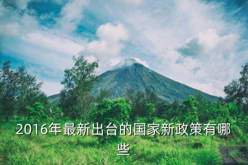 2016年什么新政策，2016年國家有什么新政策