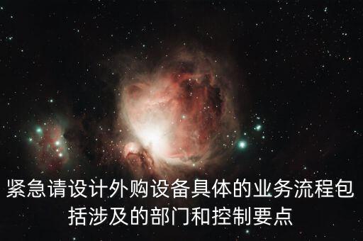 空管局的技術(shù)部設備監(jiān)控與協(xié)調(diào)是做什么的，緊急請設計外購設備具體的業(yè)務流程包括涉及的部門和控制要點