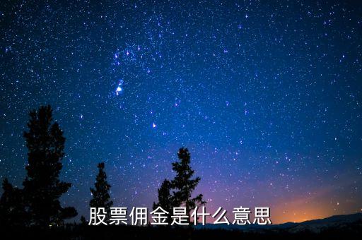 股票傭金是什么意思，股票開戶傭金是什么意思