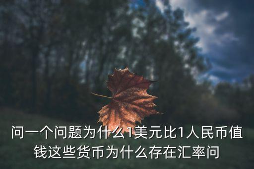 美國(guó)為什么匯率，為什么美元比人民幣