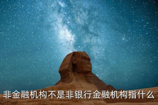 非金融機(jī)構(gòu)是什么，非金融機(jī)構(gòu)不是非銀行金融機(jī)構(gòu)指什么