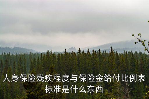 什么叫給付比例，人身保險(xiǎn)殘疾程度與保險(xiǎn)金給付比例表標(biāo)準(zhǔn)是什么東西