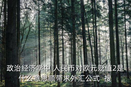歐元貶值是什么意思，政治經(jīng)濟學中 人民幣對歐元貶值2是什么意思順帶求外匯公式  搜