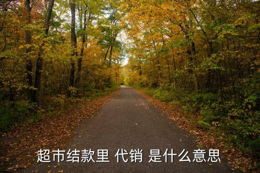 超市代銷是什么意思，代銷商品款是甚么意思